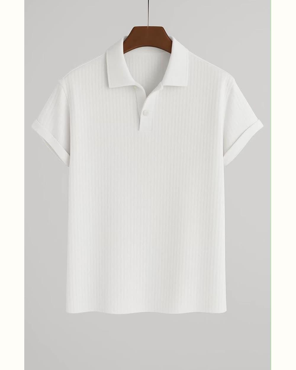 Ivory Ribbed Polo