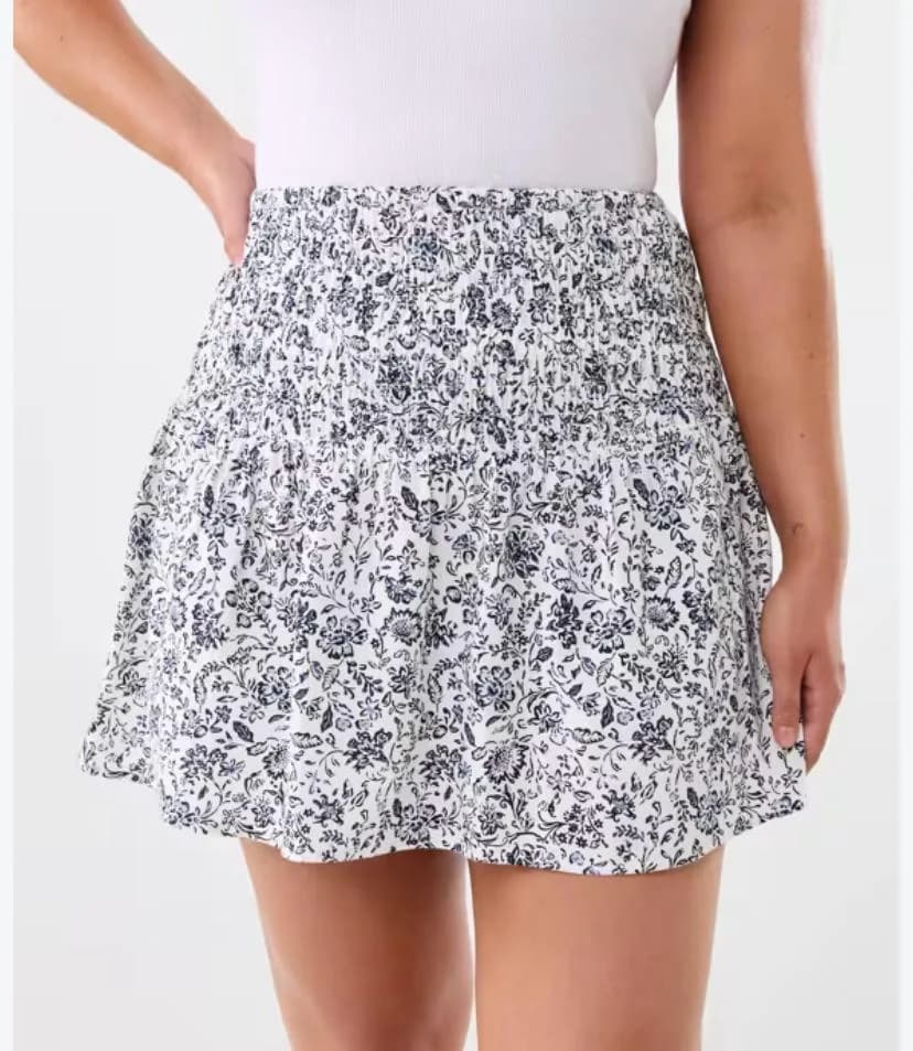 SHIRRED MINI SKIRT