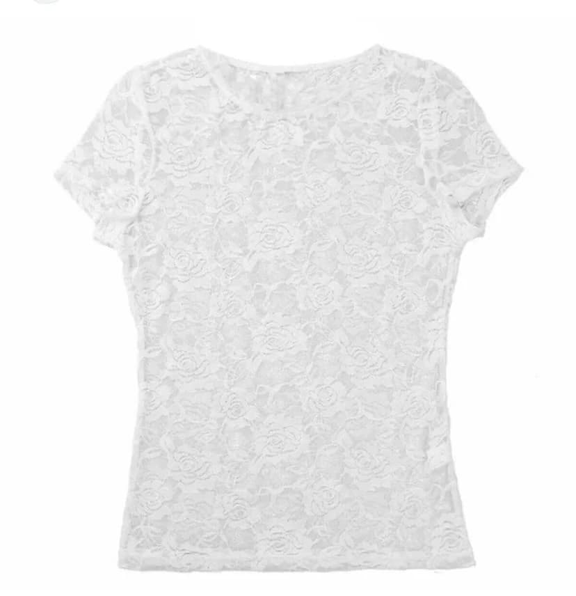 LACE TEE SNW WHITE