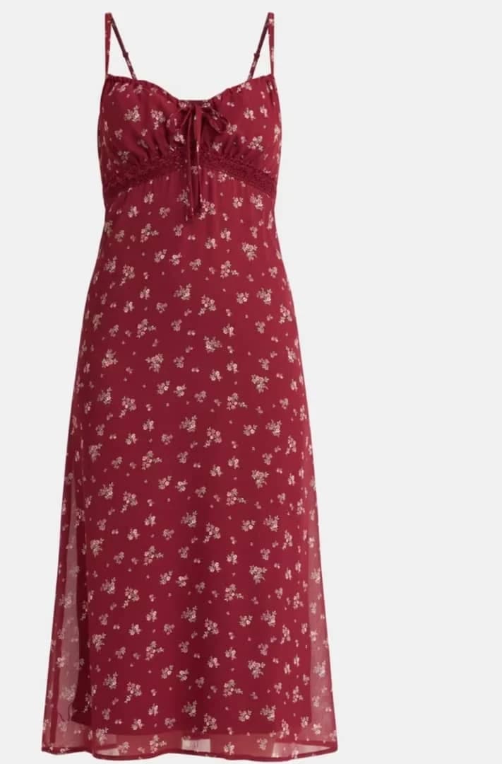 LACE TRIM MAXI DRESS