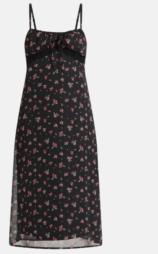 LACE TRIM MAXI DRESS