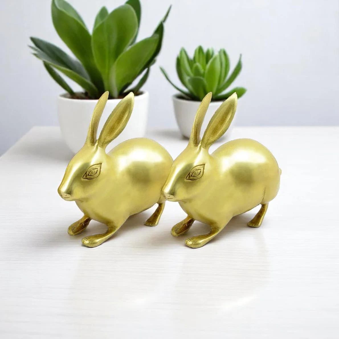 BRASS RABBIT STATUE