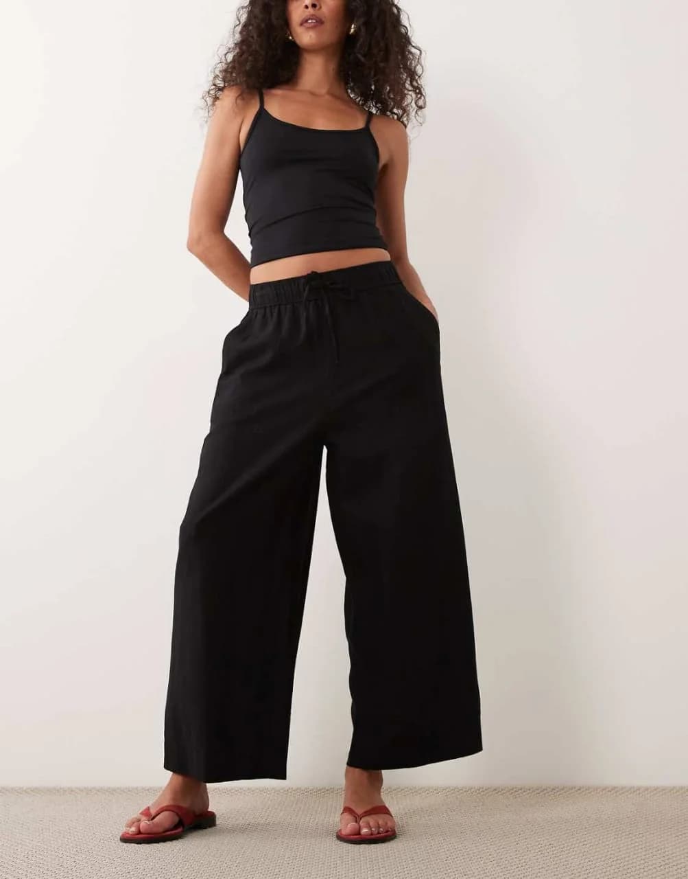Satin pant black