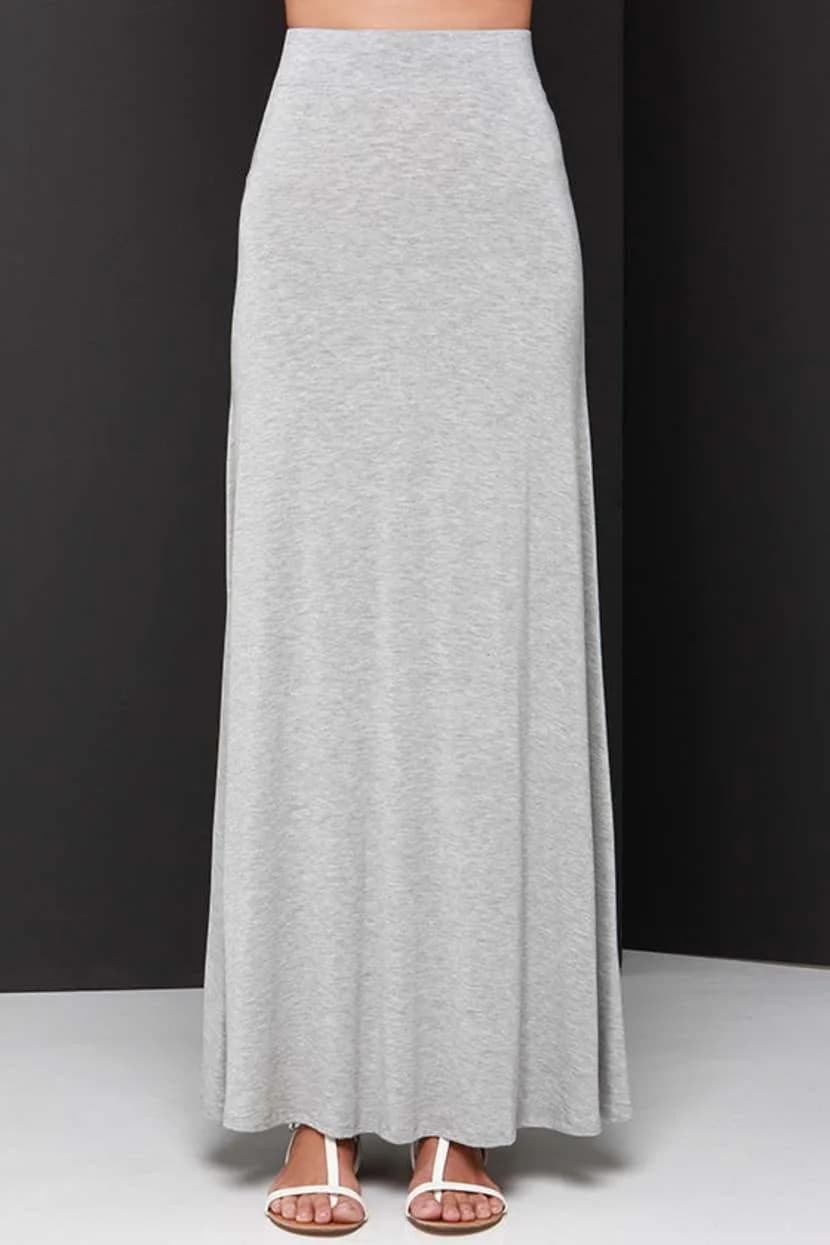 knit maxi skirt grey
