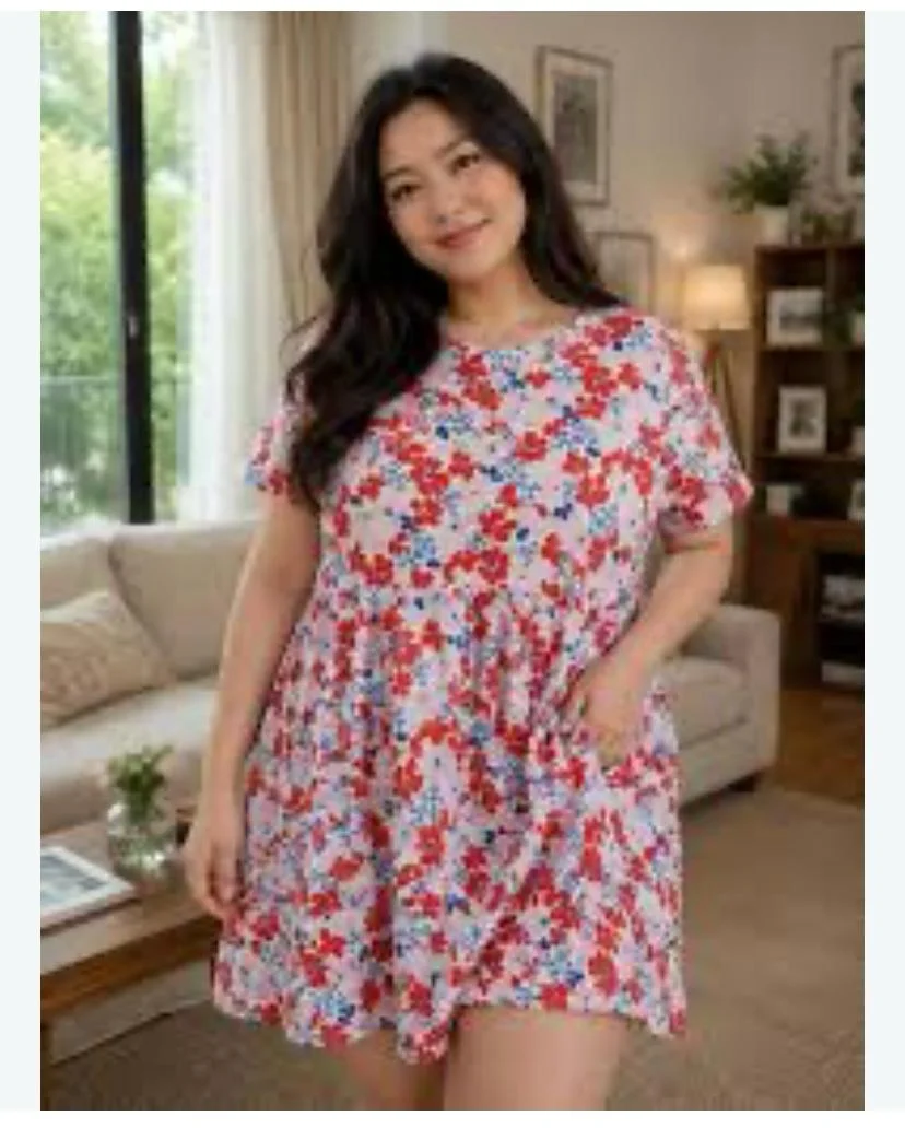 Pink short sleeve dress