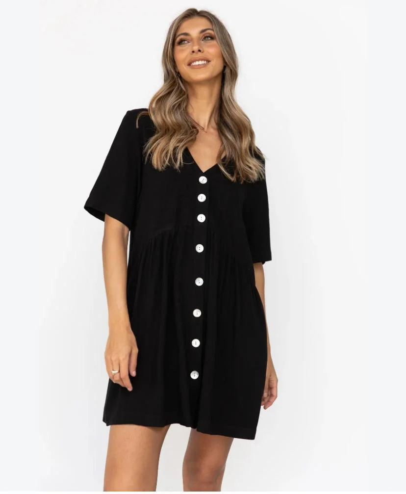 S frl hem dress black