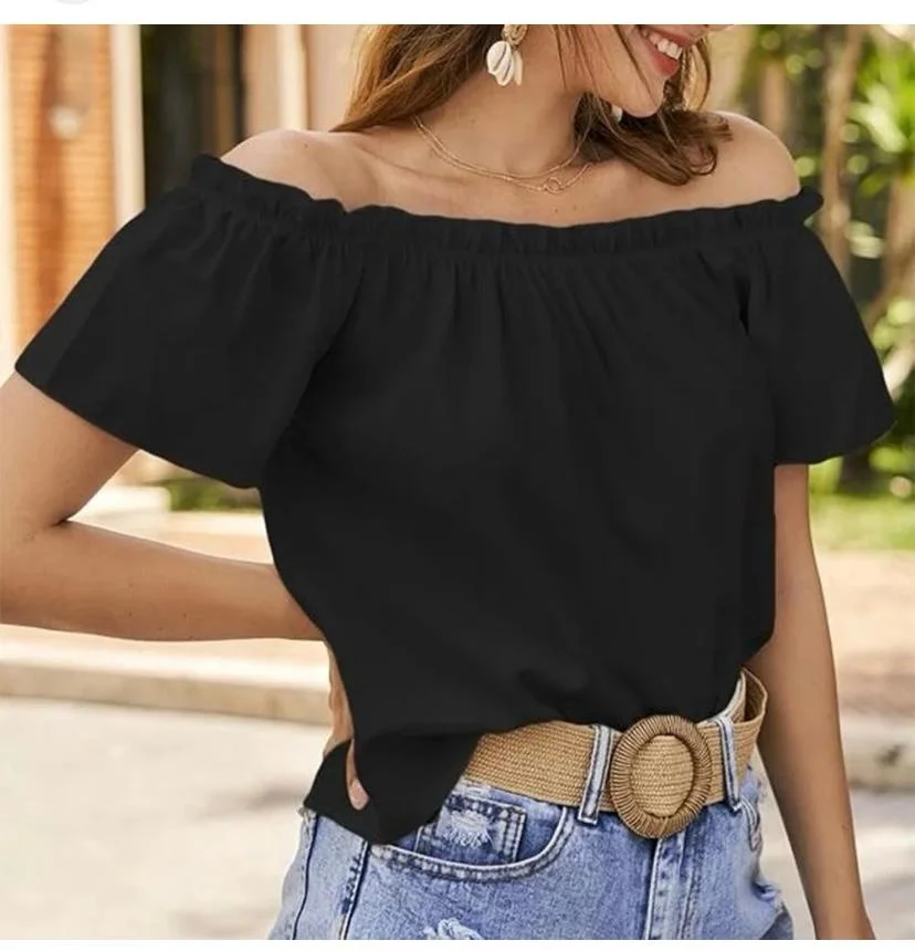 SS Neckline top black