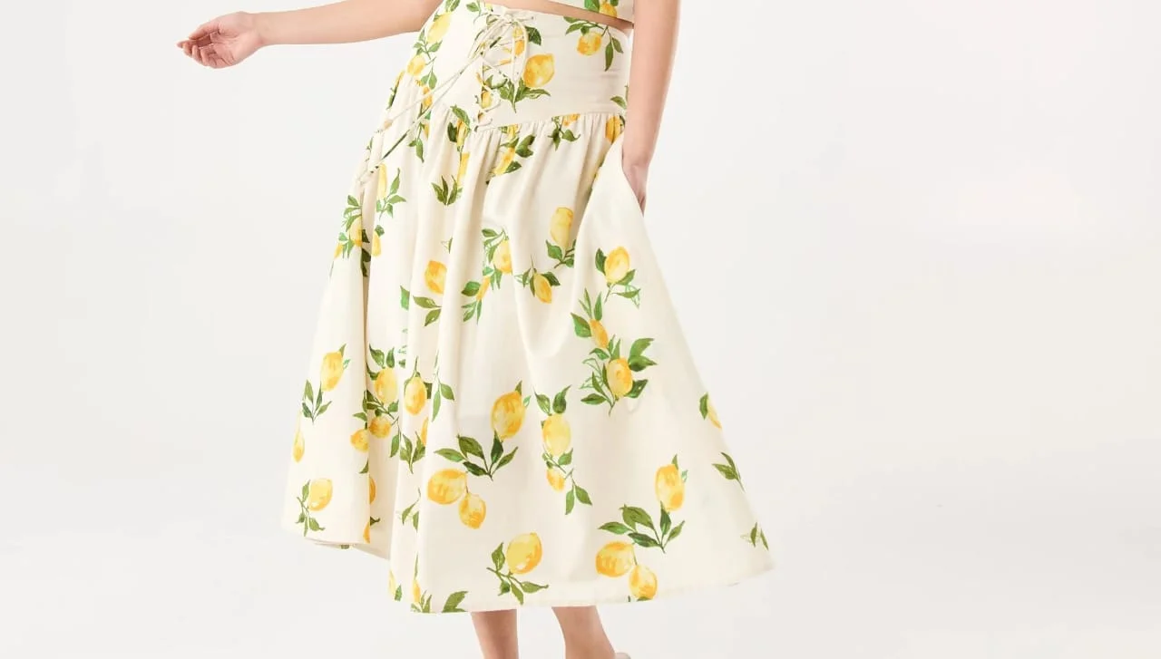 tie waist skirt lemons