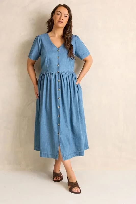 Jeans button dress