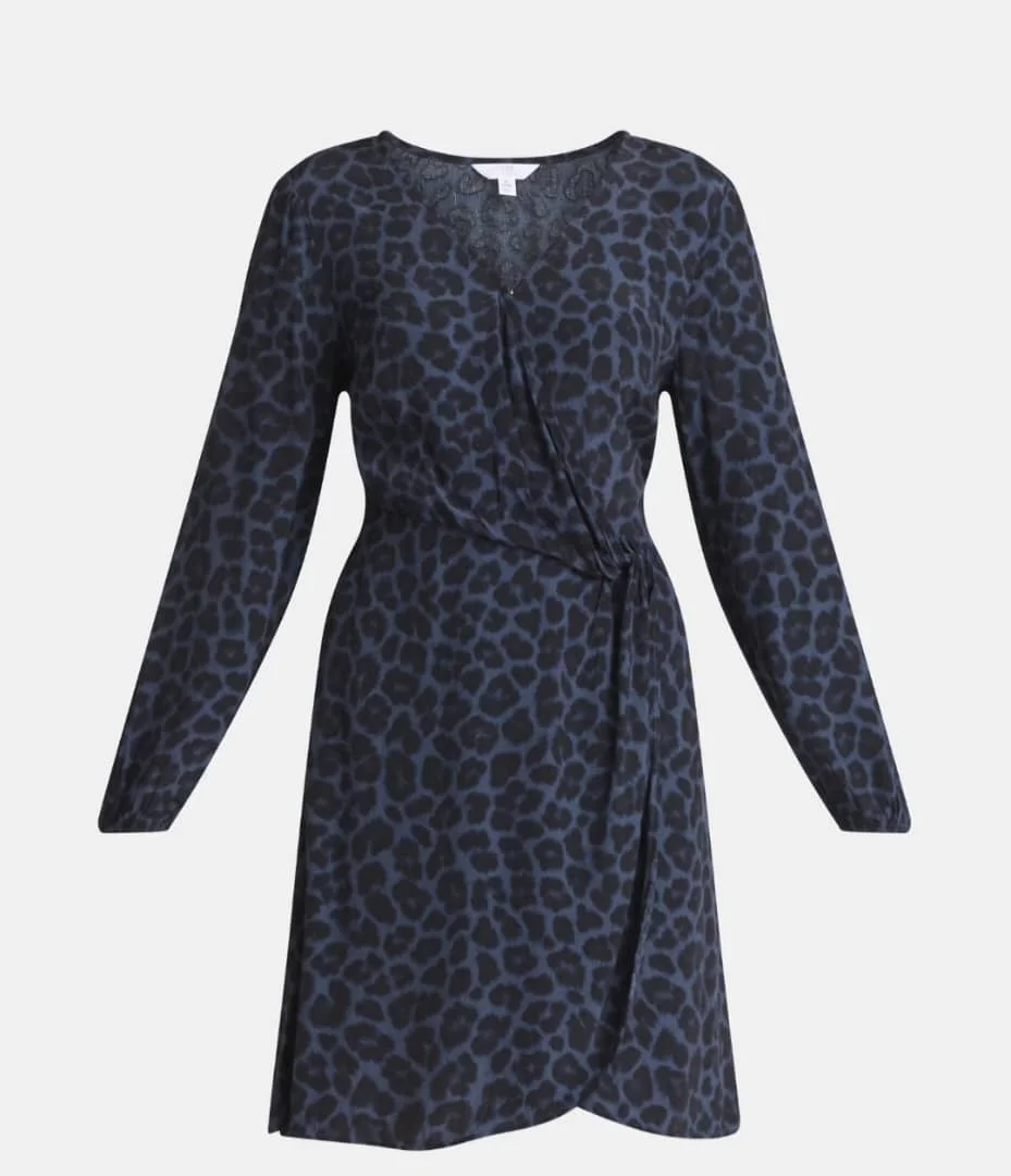 TT WRAP DRESS RUSTIC BLUE