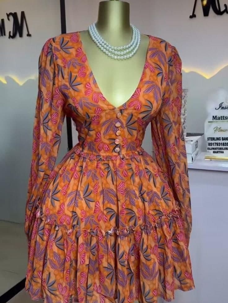 Sunset Floral Tiered Dress