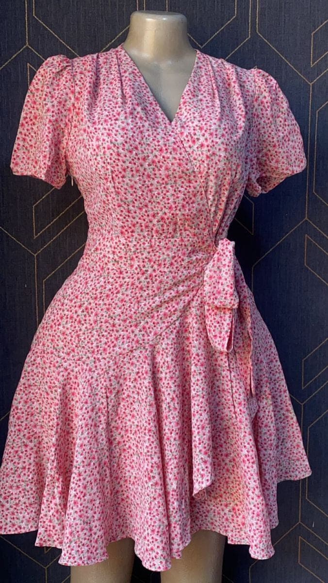 Rose Ditsy Wrap Dress